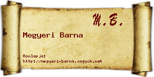 Megyeri Barna névjegykártya